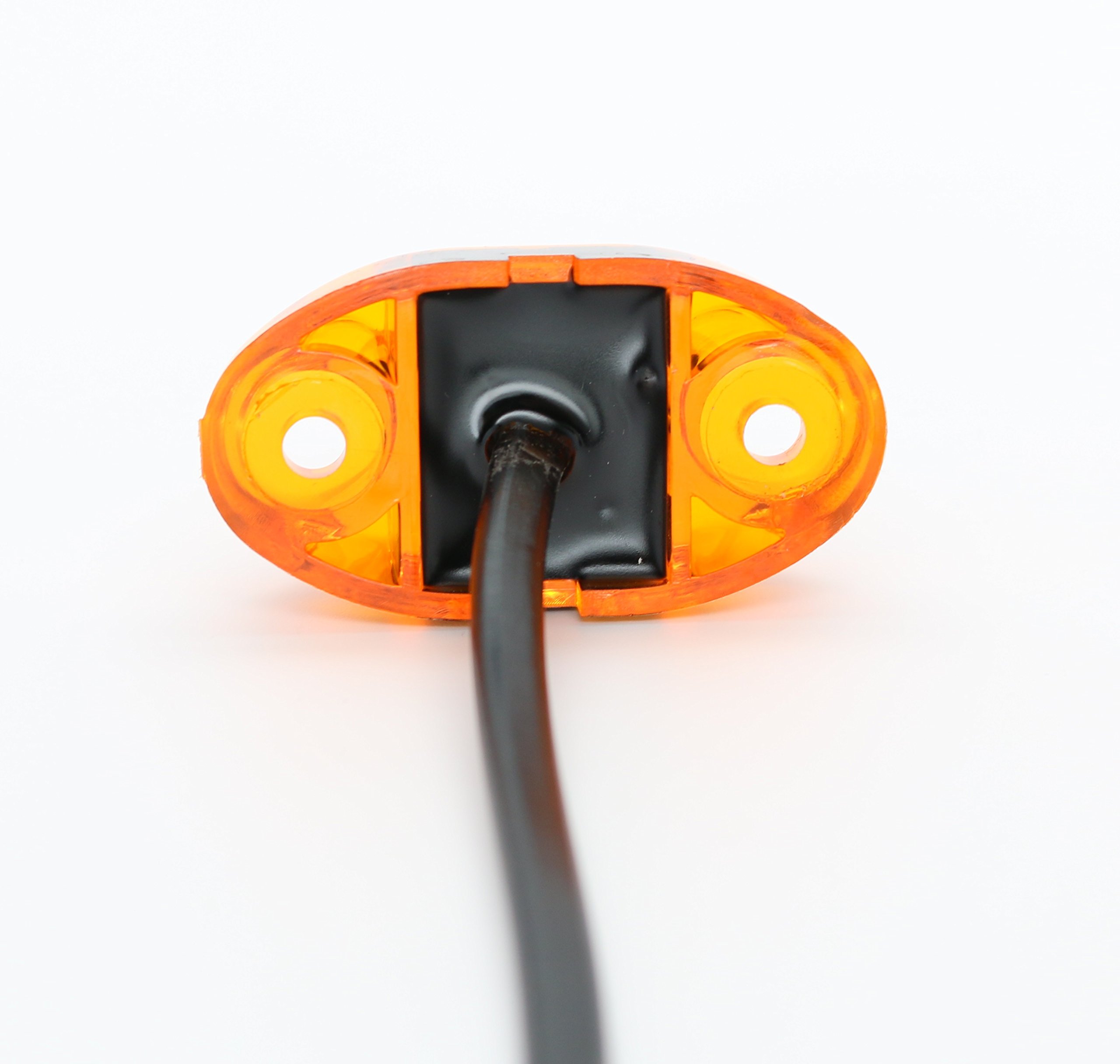 TecNiq USA-Made Amber LED Oval Surface Mount Clearance Side Marker Light - Durable PC Housing for Trucks, Trailers & Marine Applications