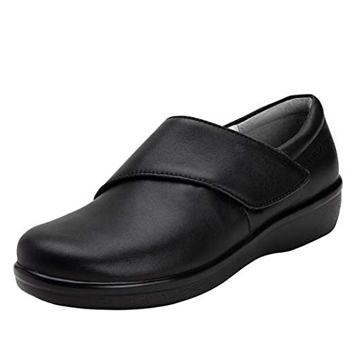 TRAQ BY ALEGRIA Qin Women's Smart Walking Shoes - Black/Black Size 8 M - Comfortable & Supportive for Walking, Travel & Everyday Wear
