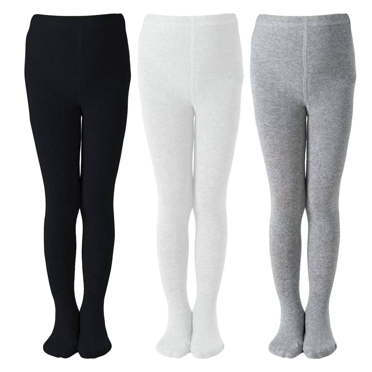 Marchare Girls Winter Tights - Thick Cotton Solid Leggings for Kids, Warm Stockings 2/3 Pack - Perfect for School Uniform & Cold Weather Outfits