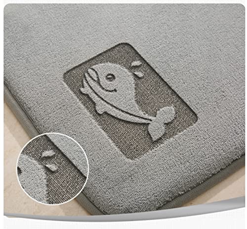 Premium Memory Foam Whale Bath Rug - Super Absorbent, Anti-Slip Semicircle Bath Mat (50x80cm, Wine Red) for Bathroom, Shower & Kids Room Floor Safety