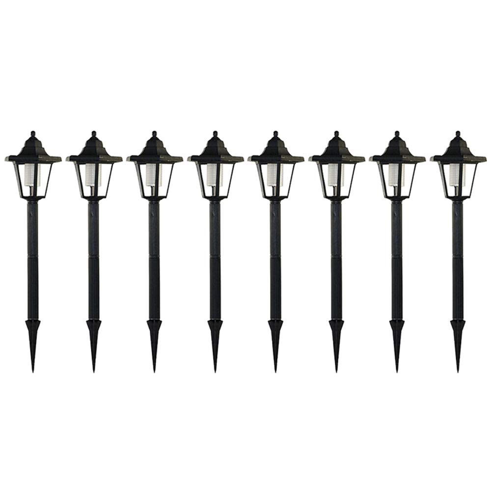 Vintage Hexagon Solar Lights Outdoor - 8Pcs White for Yard, Patio, Driveway