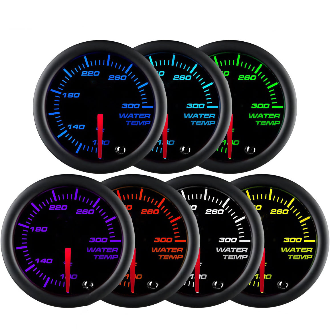 2 Inch Water Temperature Gauge Kit with Radiator Hose Adapter & Sending Unit - Universal Fit for Cars, Trucks, Boats - Engine Cooling System Monitoring