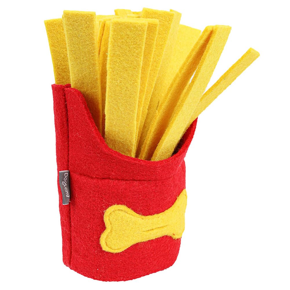 Interactive Dog Puzzle Toy - French Fries Shape Snuffle Mat for Slow Feeding & Chewing | Pet Training & Mental Stimulation for Small & Large Dogs | Perfect for Boredom Relief & Anxiety Reduction