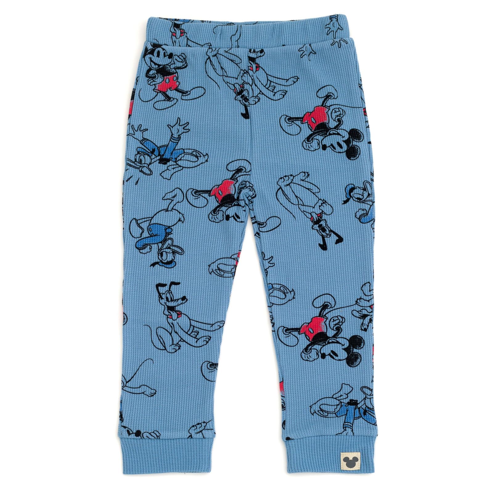 Disney Waffle Knit Pullover Sweatshirt & Jogger Pants Outfit Set for Newborn to Kids (0-3M-5T) - Cozy Matching Lounge Wear for Playdates & Family Outings