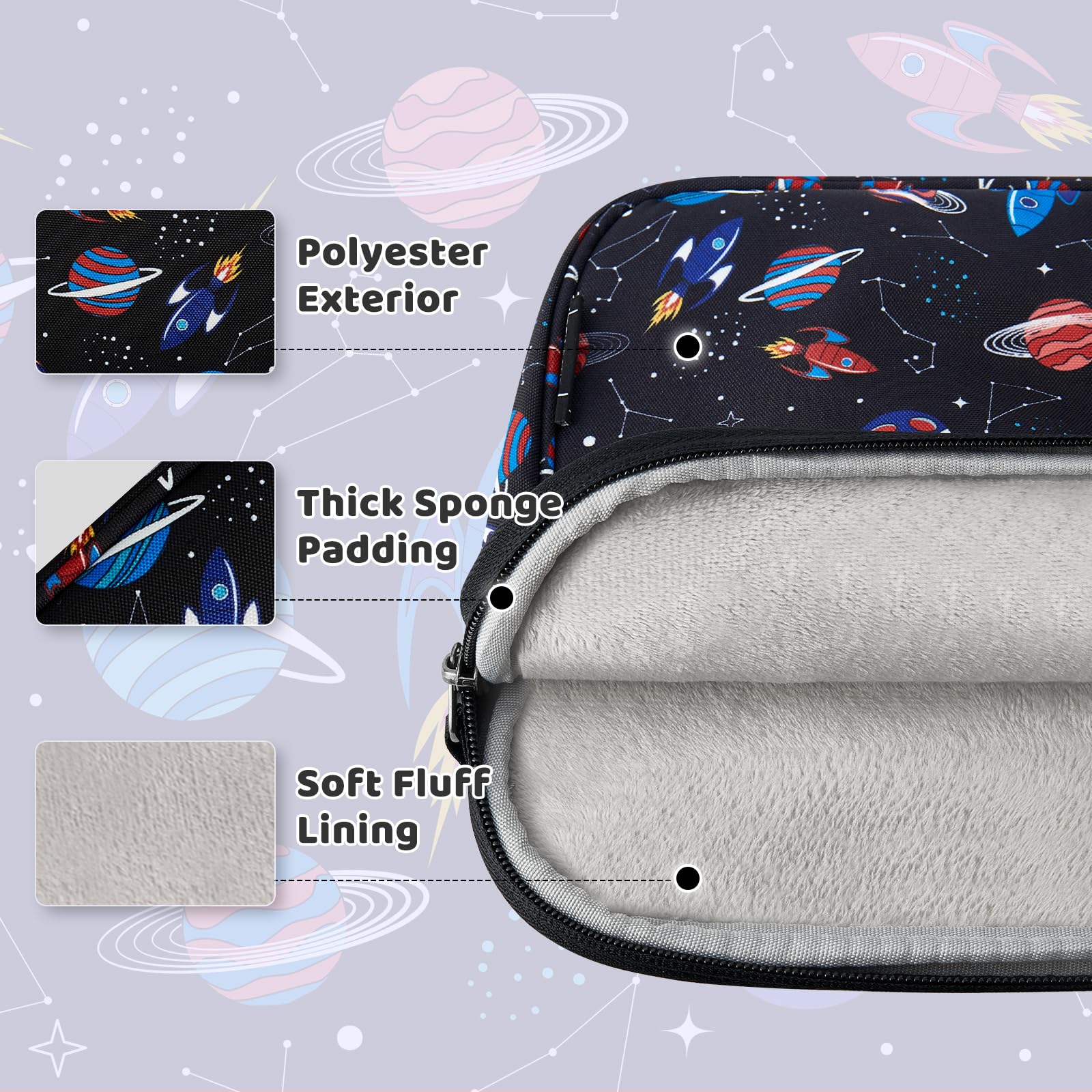 Choco Mocha Kids Tablet Sleeve Bag for Boys & Girls (10-12.5 Inch) - Protective Case for iPad, Kindle, Fire HD - Perfect for School, Travel & Home Use
