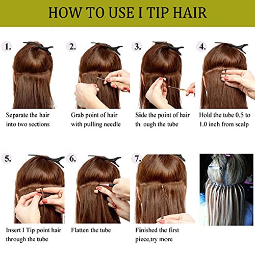Brazilian Loose Curly I-Tip Hair Extensions 18 Inch 100 Strands - 100% Human Hair for Black Women - Natural Color - Perfect for Styling, Volume & Protective Hairstyles