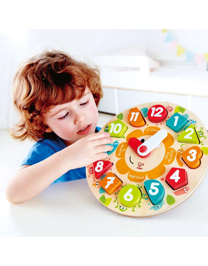 Chunky Wooden Clock Puzzle for Kids - Learning Time & Numbers Toy - Perfect for Preschool, Classroom, and Home Education