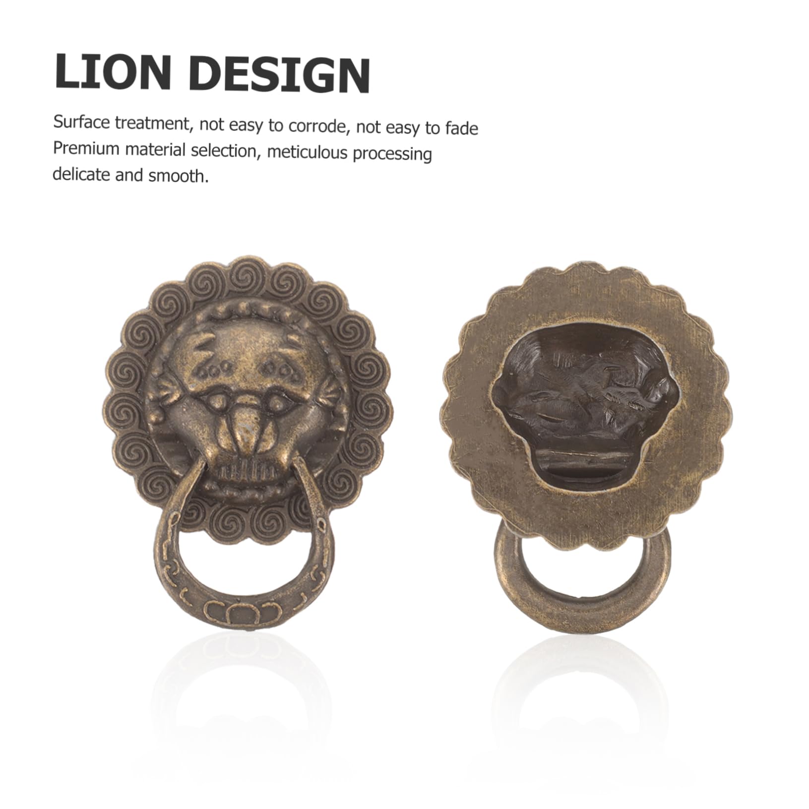 Vintage Lion Head Knobs - 10pcs Antique Drawer Handles for Cabinets & Dressers
