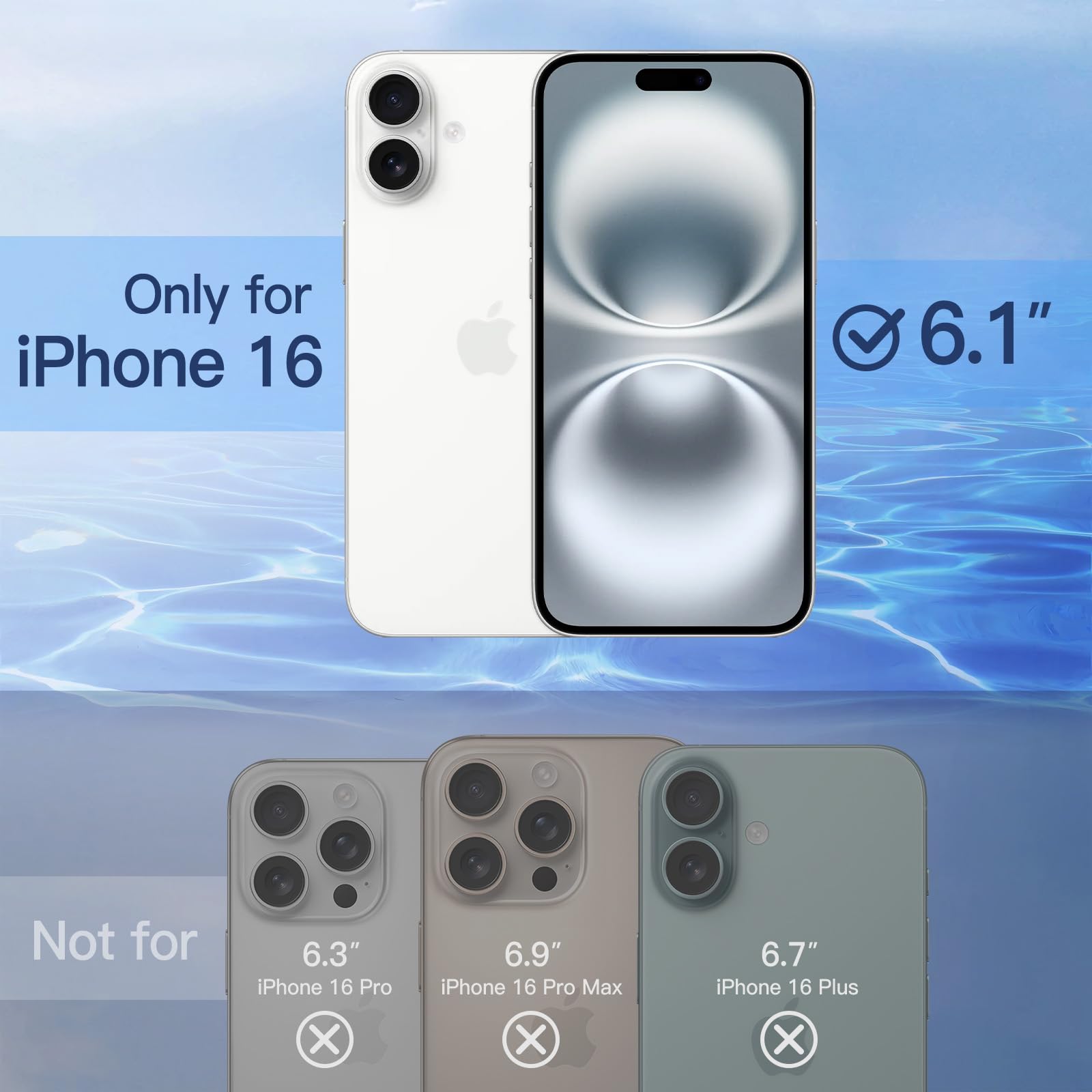 JETech Privacy Screen Protector for iPhone 16 (6.1-Inch) - Anti-Spy Tempered Glass with Easy Installation Kit - 2 Pack - Perfect for Office, Travel & Public Use