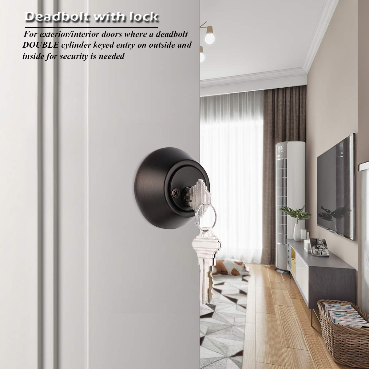 Gobrico 6 Keyed Alike Double Cylinder Deadbolt Lock - Oil Rubbed Bronze Finish - Same Key for All Locks - Secure Your Home, Office, or Rental Property