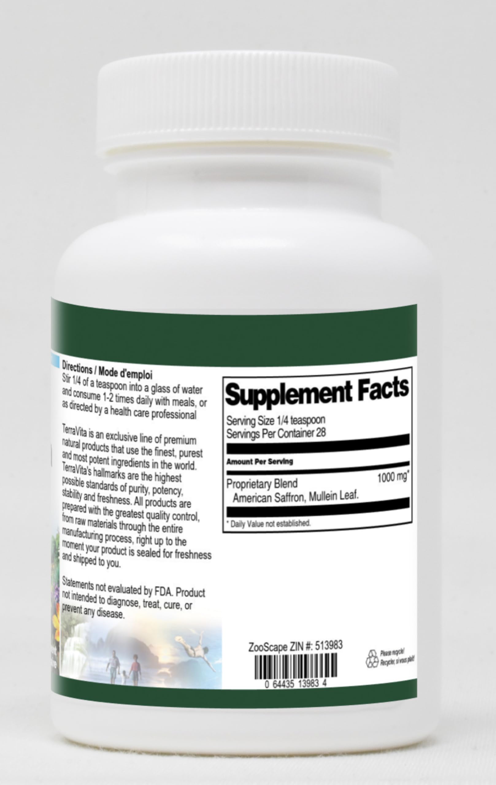 Premium Saffron & Mullein Herbal Powder - 1 oz (ZIN: 513983) | Immune Support Supplement for Tea, Smoothies & Wellness Recipes