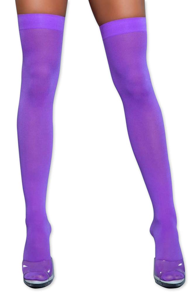 NEON NATION Women's Opaque Thigh High Stockings - Fashionable & Comfortable Tights for Party, Cosplay, Halloween & Everyday Wear