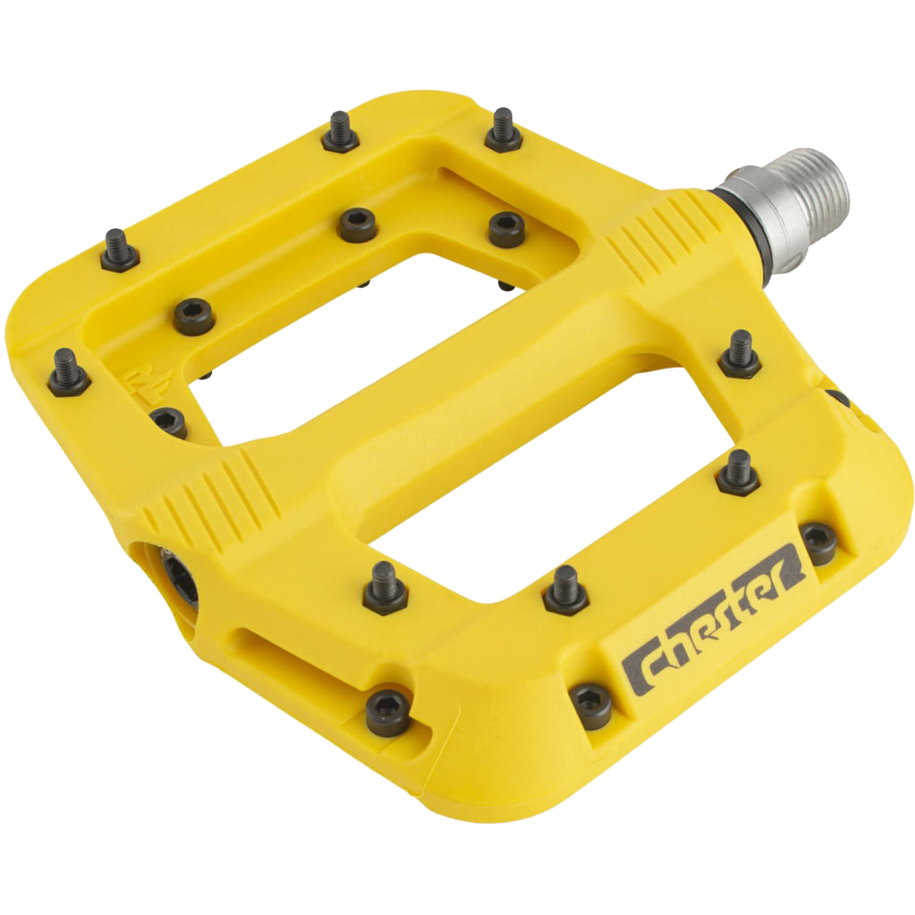 Chester 9/16 Platform Pedal - Yellow BMX/MTB Bike Pedals for Mountain Biking & Urban Commuting | Durable & Lightweight