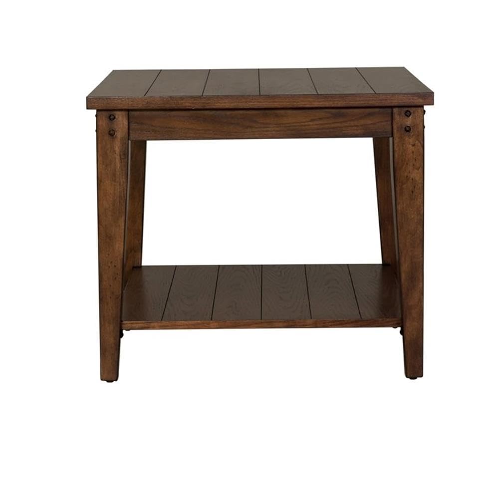 Liberty Furniture Lake House Dark Brown Square End Table - Stylish Accent Table for Living Room, Bedroom, or Office Decor