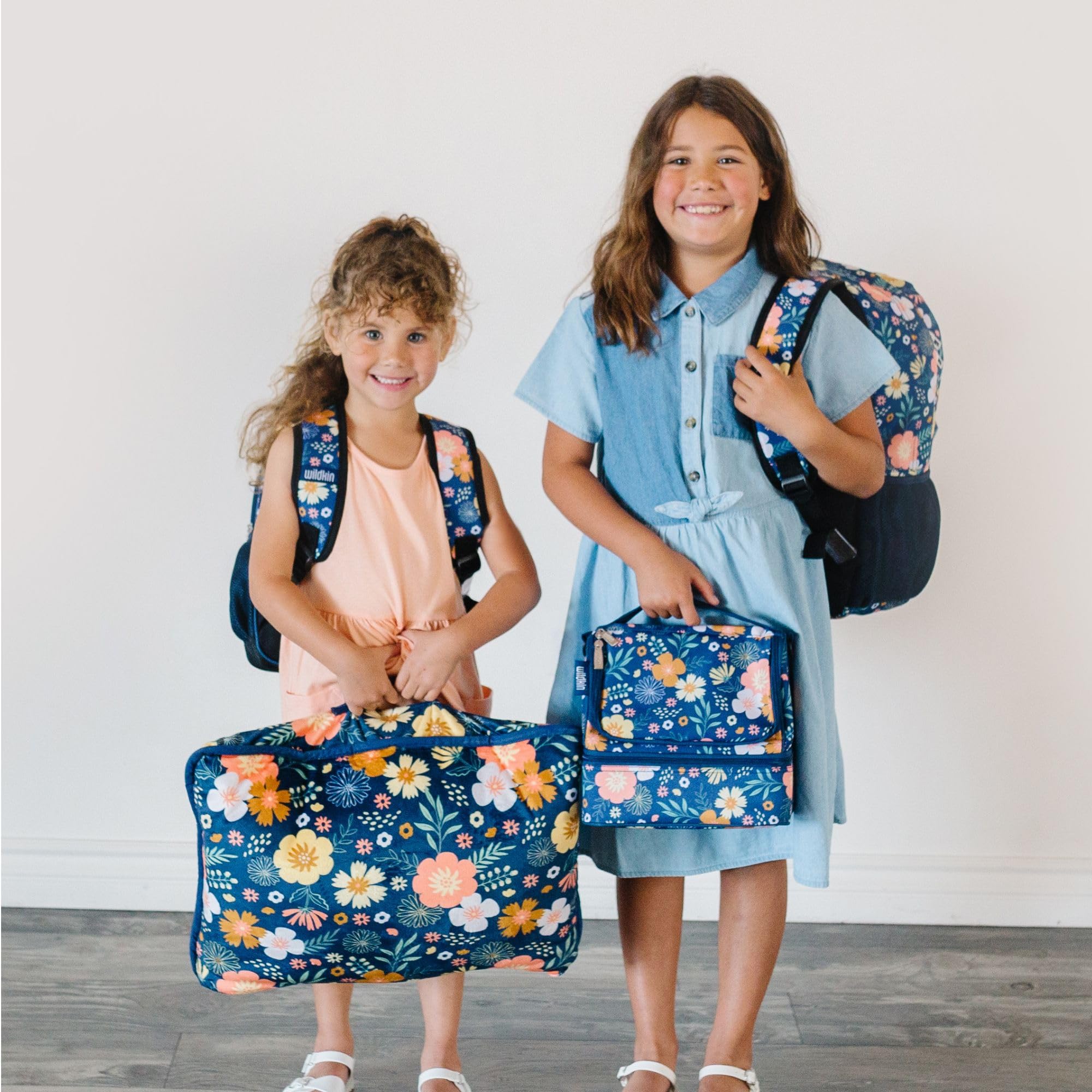 Wildkin 12-inch Kids Backpack with Padded Shoulder Straps - Adjustable School Backpack for Boys & Girls, Perfect for Daycare, Preschool & Travel (Wildflower Bloom Design) - Great for School Supplies, Field Trips & Family Vacations
