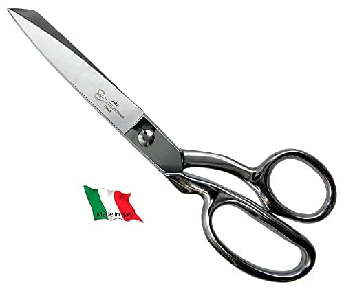 Ultima 8 Inch Professional Dressmaker Scissors - Premium Drop Forged Carbon Steel Tailoring Shears with Chrome Plating & Ergonomic Bent Handles | Made in Italy | Perfect for Sewing, Fabric Cutting & Quilting Projects