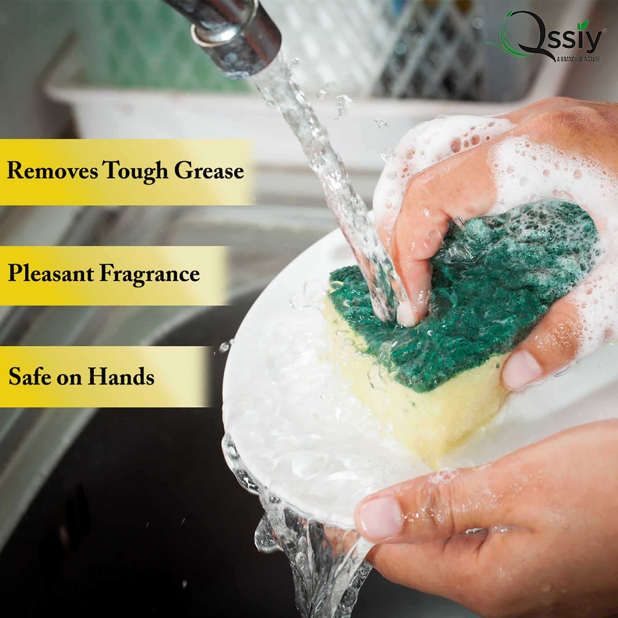 Qssiy Lemon Dishwashing Liquid Gel - 5L Large Refill for Dishwashers & Hand Washing | All-Purpose Cleaner for Pots, Pans & Kitchen Utensils | Fresh Lemon Scent | Ideal for Home, Restaurant & Commercial Use