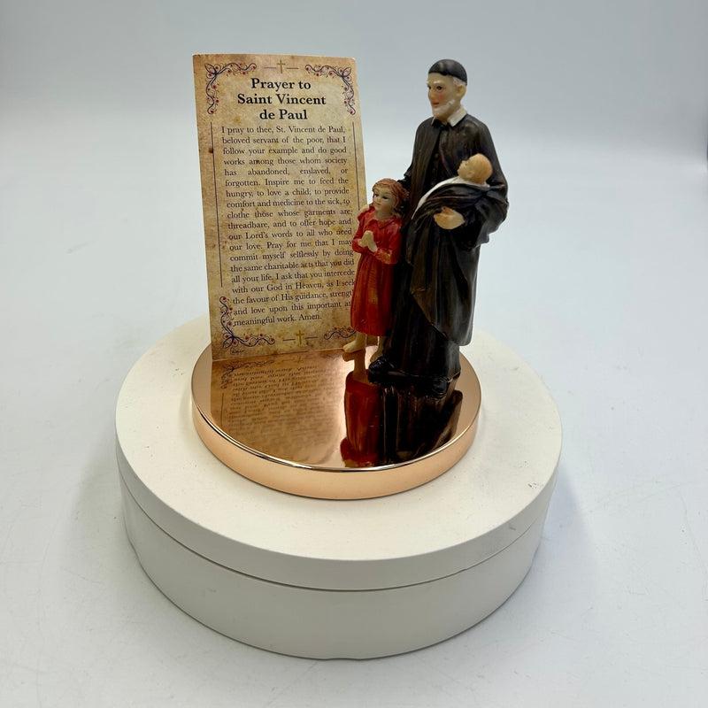 St. Vincent De Paul Polyresin Statue - Religious Figurine for Home Altar & Catholic Decor | Perfect for Church, Prayer Room & Charitable Society Displays