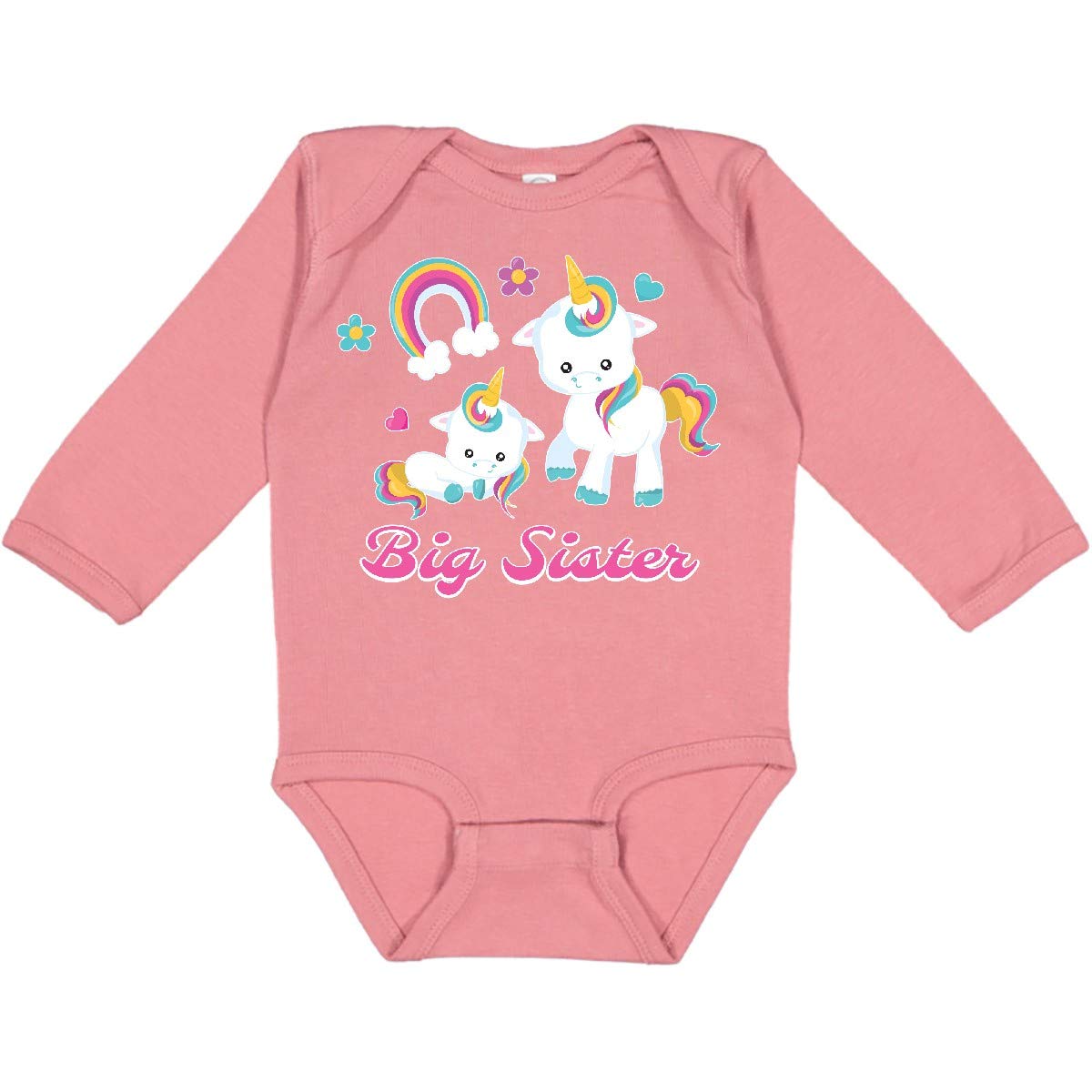Inktastic Big Sister Long Sleeve Baby Bodysuit - Cute Sibling Outfit for Newborns & Infants - Perfect for Family Photos, Holidays & Matching Sister Sets