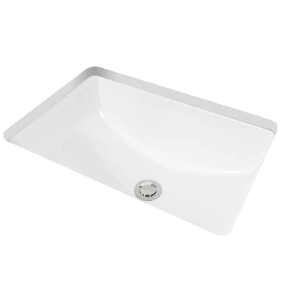 21 x 14 Inch White Undermount Bathroom Sink with Overflow - Perfect for Modern Vanities and Small Bathroom Renovations