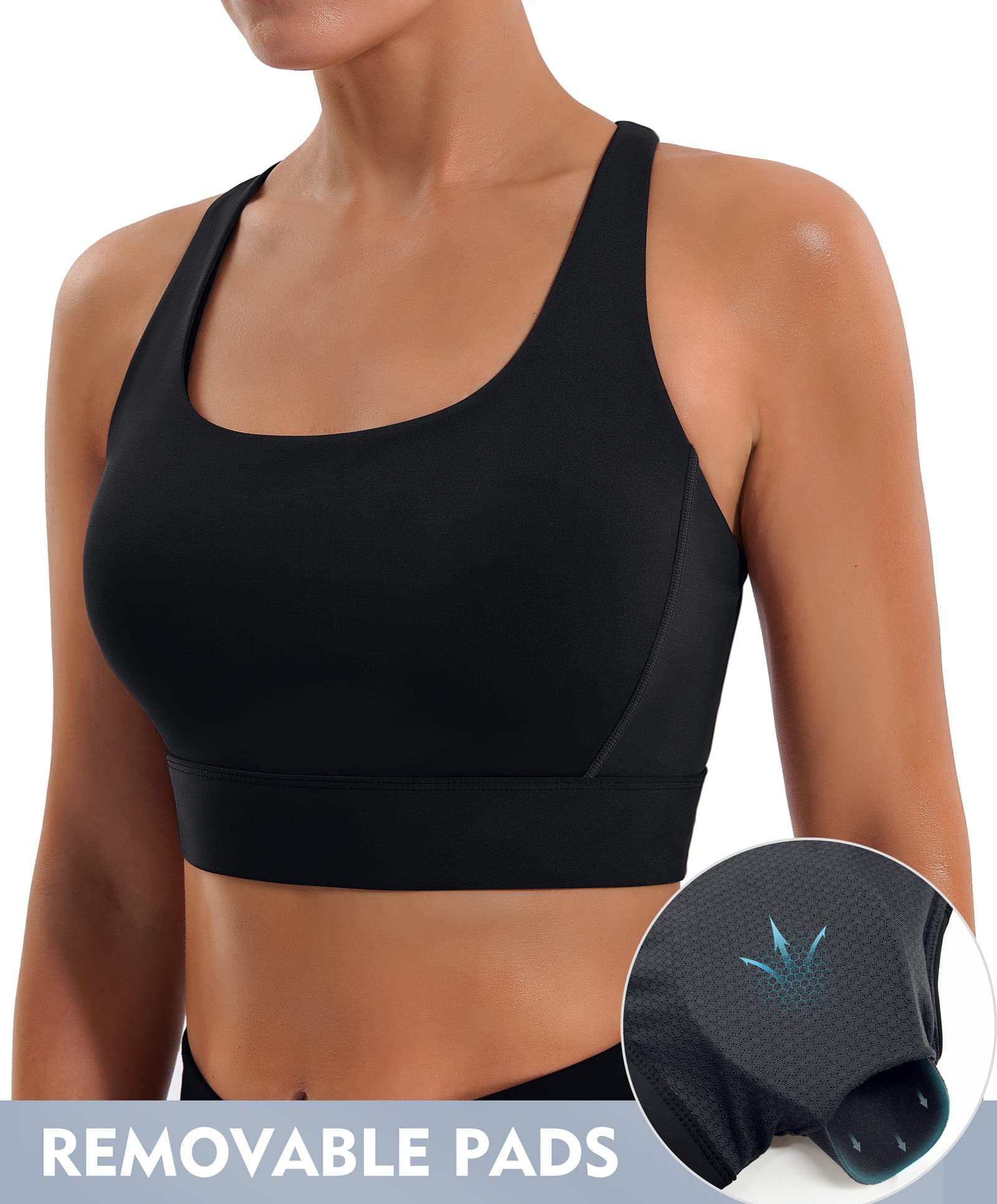 Ewedoos High Impact Sports Bras for Women - Adjustable Support, Push Up, Workout & Running Bra - Perfect for Gym, Yoga, and High Intensity Training