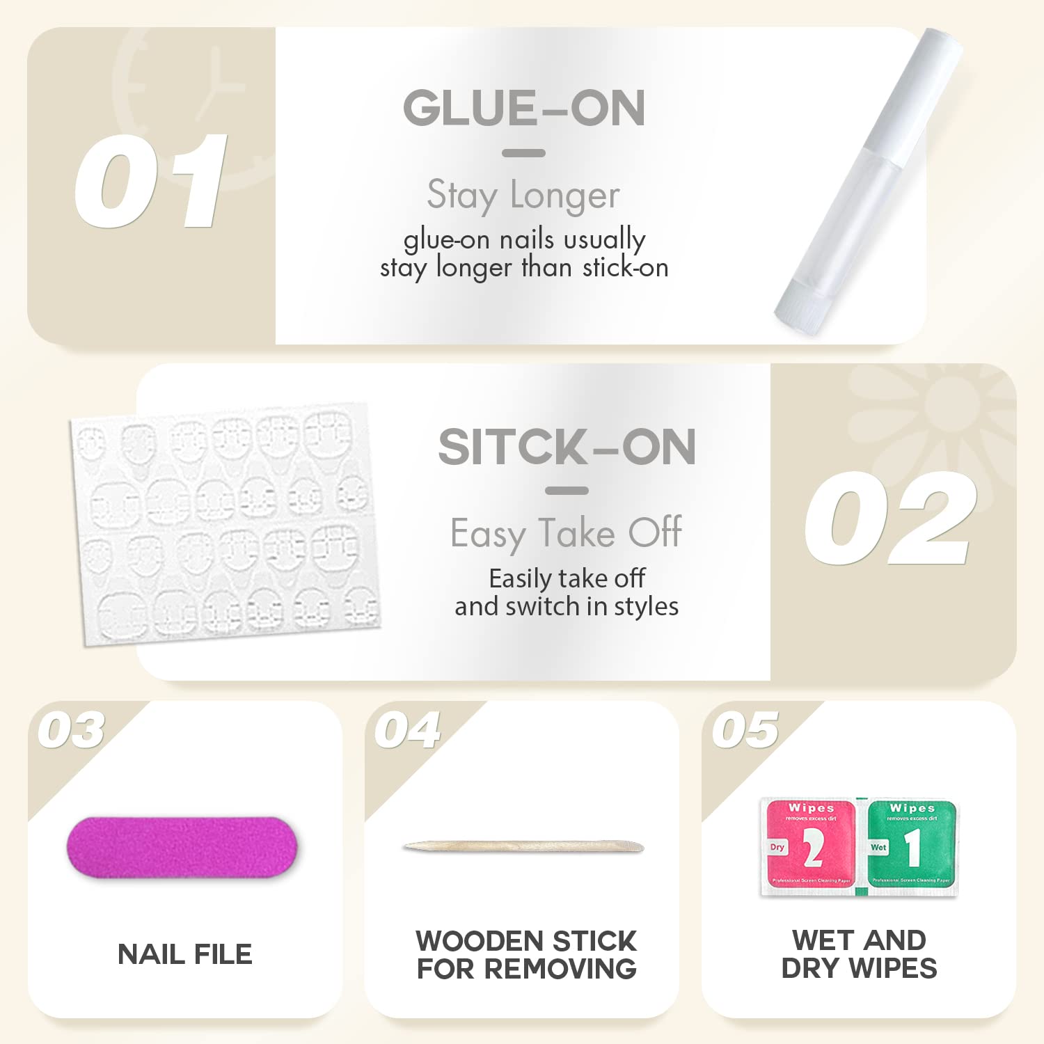 KXAMELIE Baby Blue Square Press on Nails with Colorful Swirls Design - 24PCS Glossy Gel Fake Nails Kit with Nail Glue, Full Cover Reusable Artificial Nails for Women & Girls - Perfect for Parties, Weddings, and Daily Wear