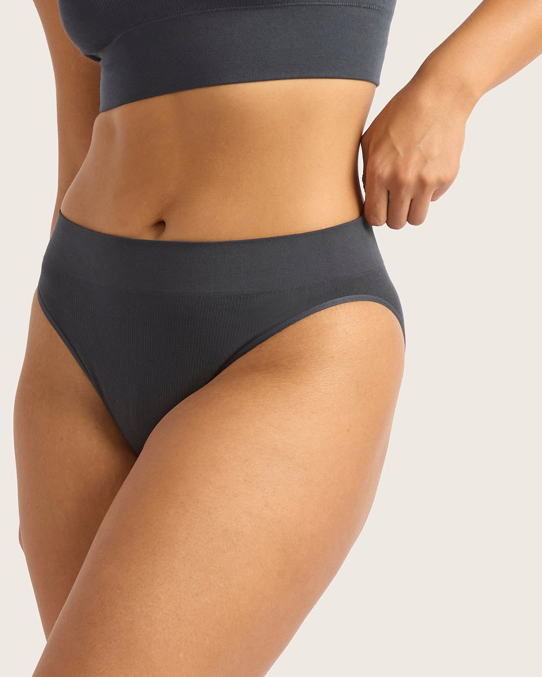 LYOLYTE Ribbed High Leg Briefs for Women - Sexy Lace Underwear with Comfortable Fit - Perfect for Everyday Wear, Date Night & Special Occasions