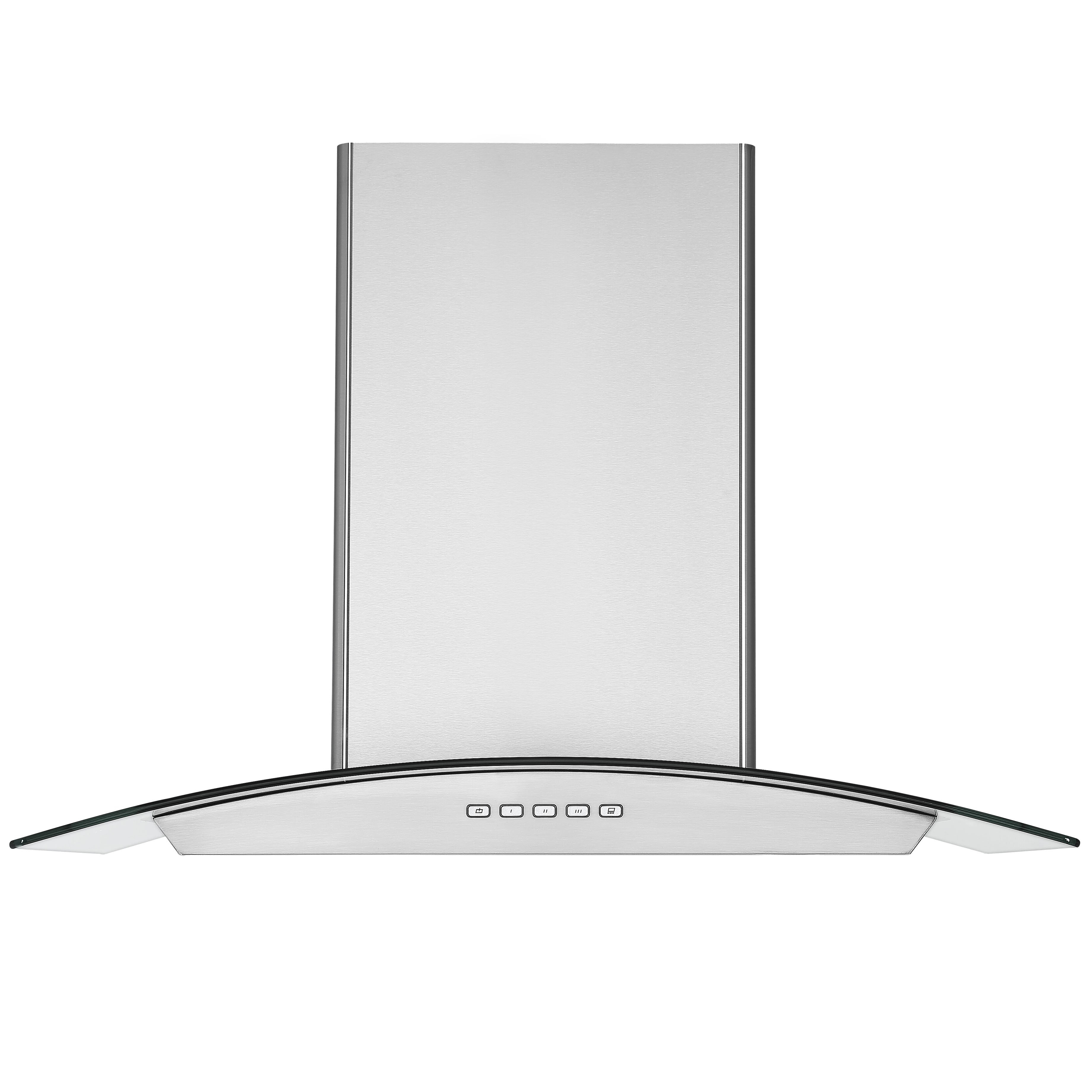 30 Inch Stainless Steel Convertible Wall Mount Range Hood with Glass Canopy - Perfect for Modern Kitchens, Open Concept Homes & Gourmet Cooking Spaces