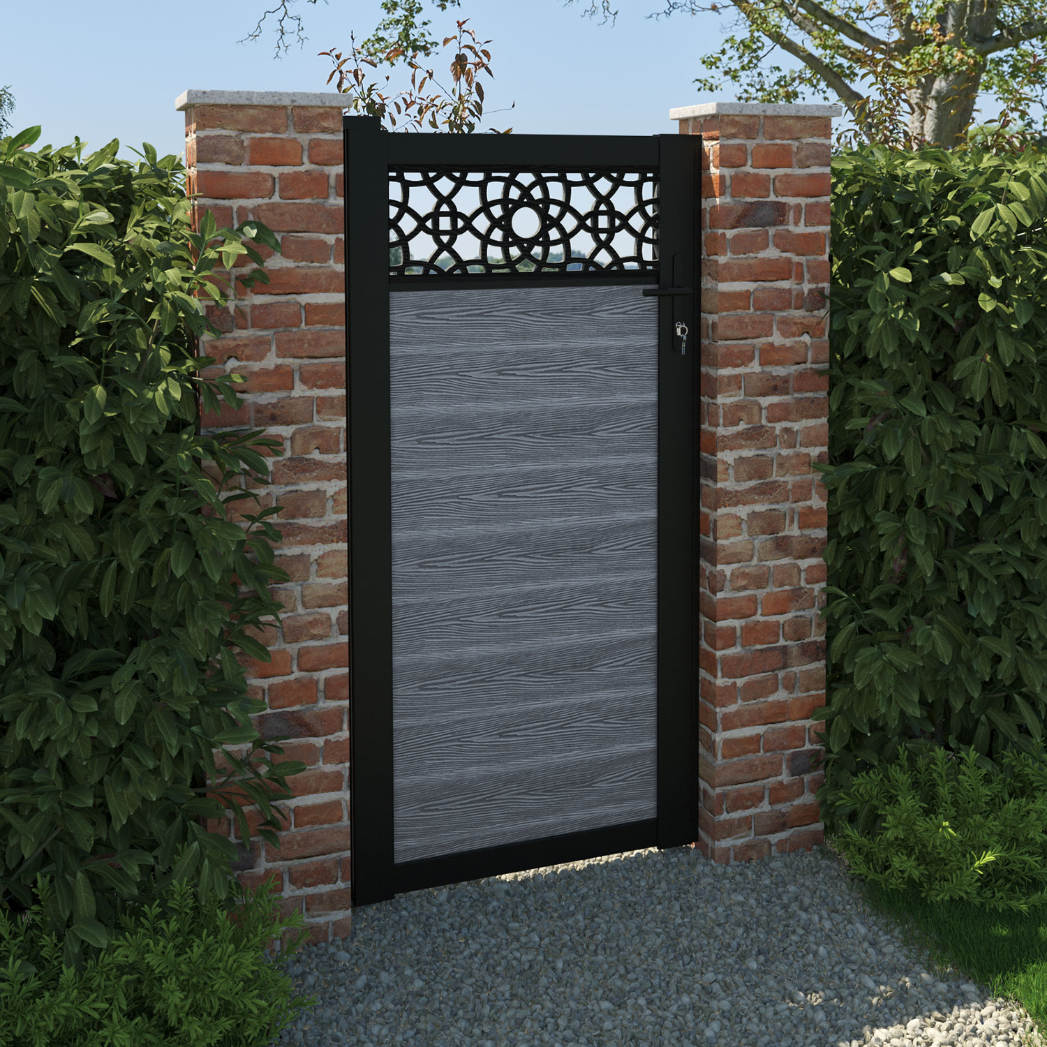 Classic Ambar Pedestrian Gate - Anthracite Color | Durable Steel Walkway Gate for Home & Garden Security | Perfect for Driveways, Fences, and Private Entrances