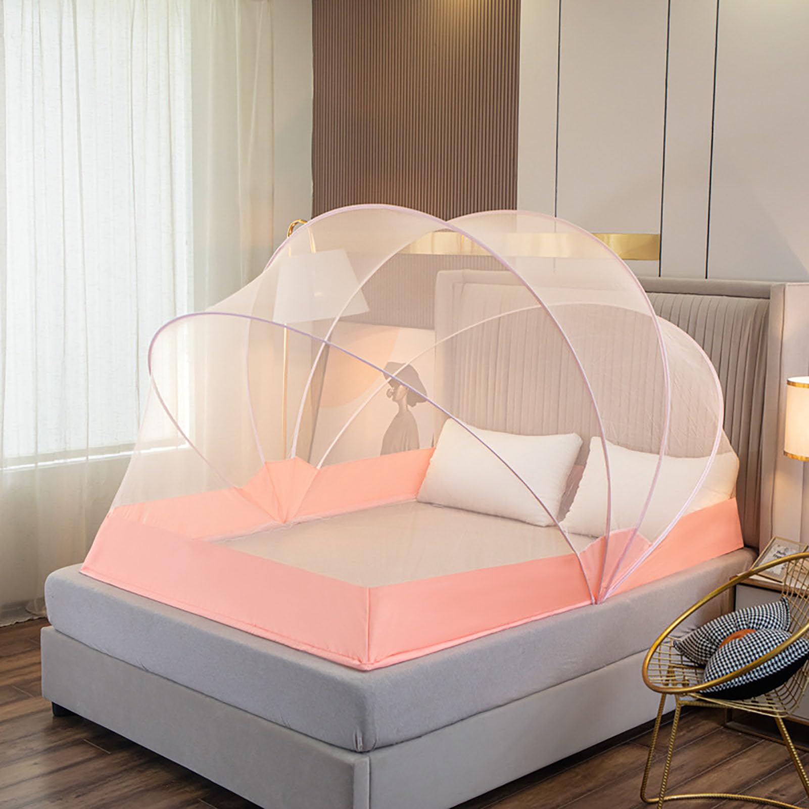 Portable Pop Up Mosquito Net Tent with Bottom - Foldable Canopy Bed Tent for Camping, Travel & Outdoor Protection