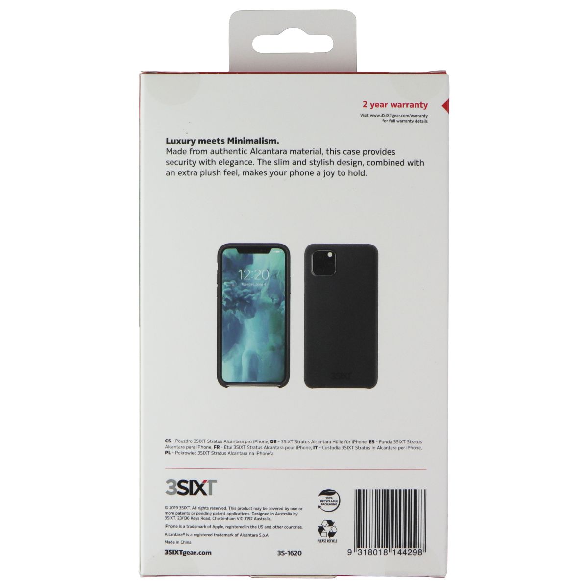 3SIXT Stratus Series Shockproof Case for Apple iPhone 11 Pro Max - Slim Protective Cover with Anti-Scratch & Anti-Fingerprint (Black) - Perfect for Daily Use, Travel & Outdoor Activities