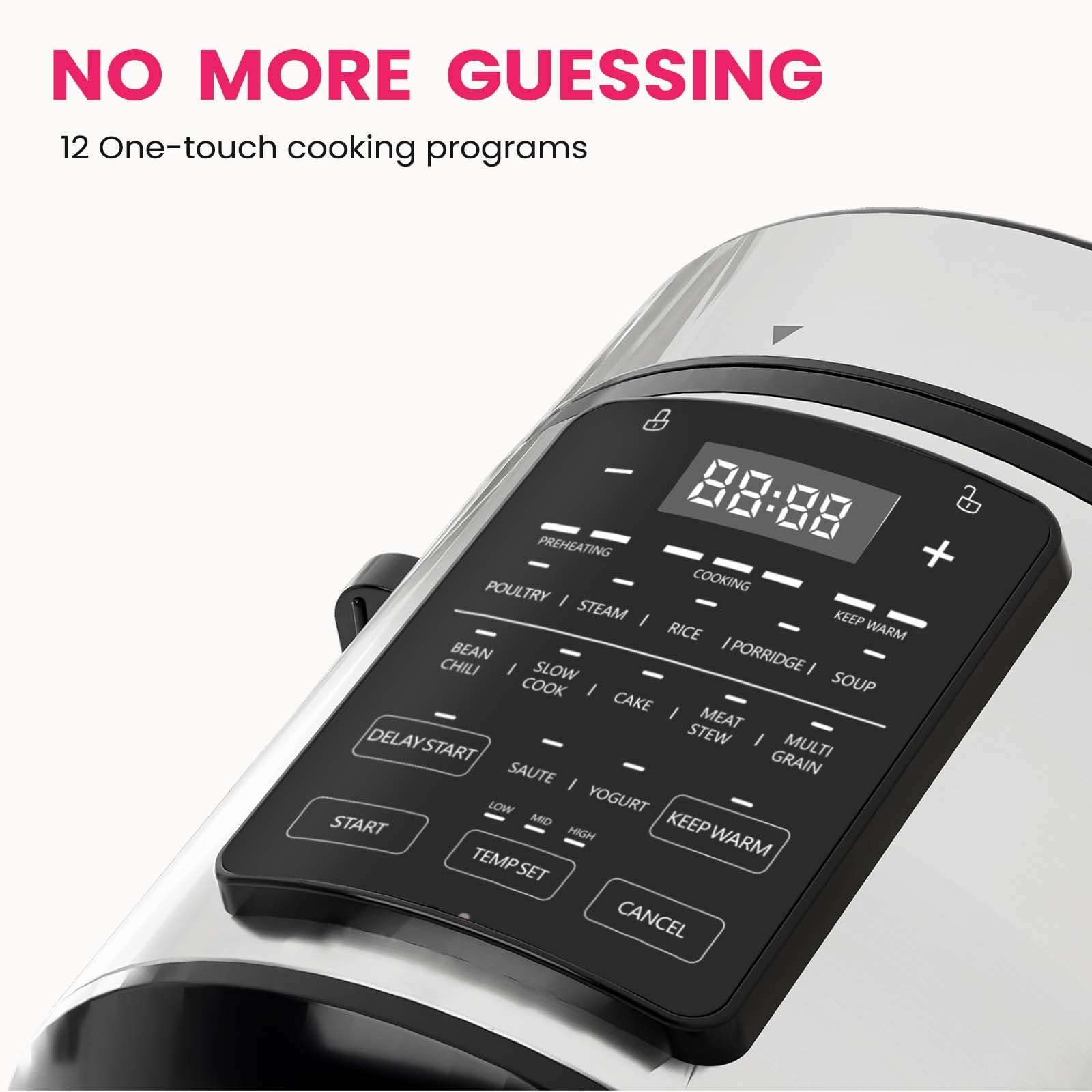 12-in-1 Electric Pressure Cooker Multi-Function | Slow Cooker, Rice Cooker, Steamer, Food Warmer & Baby Bottle Sterilizer | 6 Quart Stainless Steel Black | Perfect for Meal Prep, Family Dinners & Baby Care
