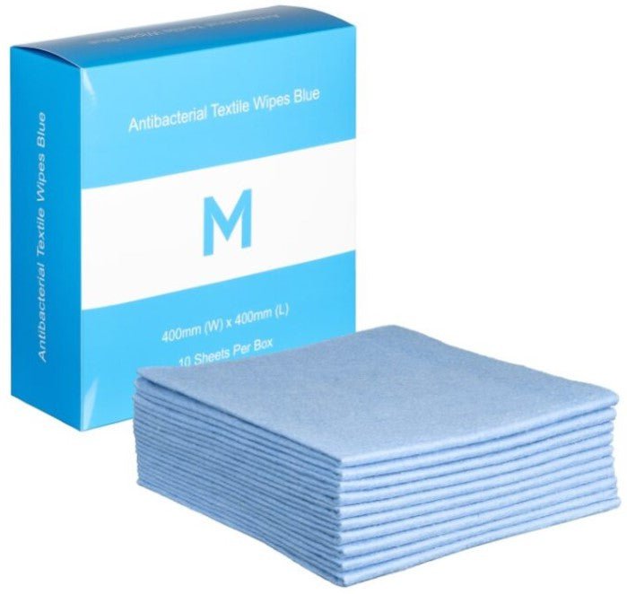 Antibacterial Cleaning Wipes 16x16 Inches (400x400mm) 140gsm, Blue, 80-Pack | Disposable Sanitizing Cloths for Home, Office & Hospital Use