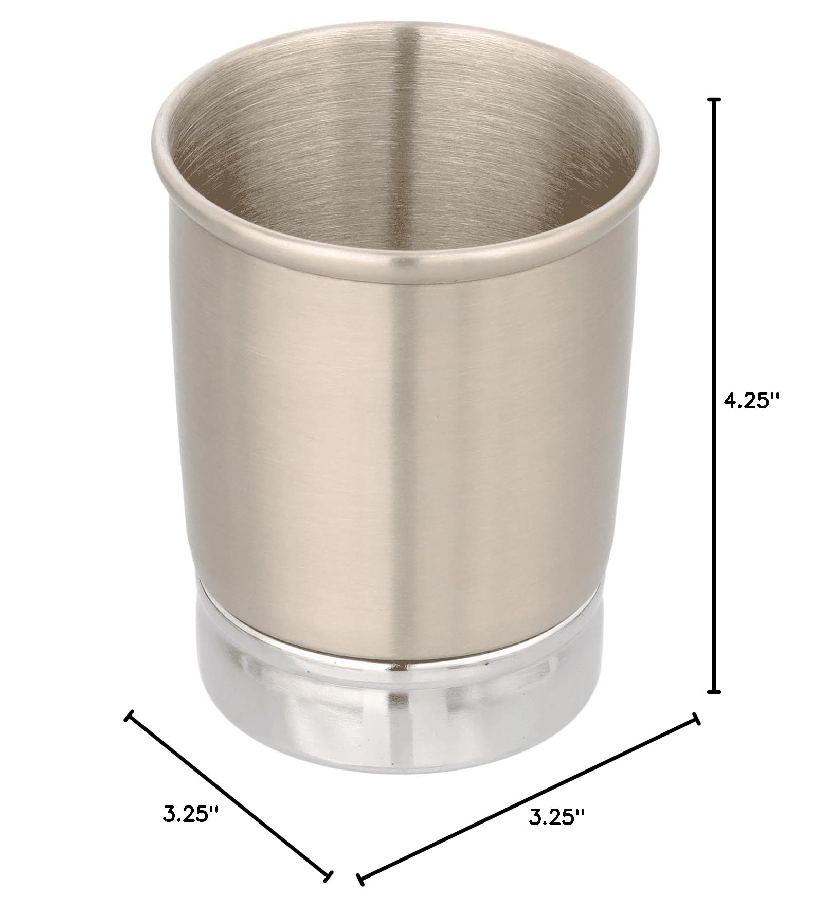 iDesign York Metal Tumbler - Stylish Makeup Brush & Toothbrush Organizer for Bathroom, Vanity, Desk, Dorm | 3.25