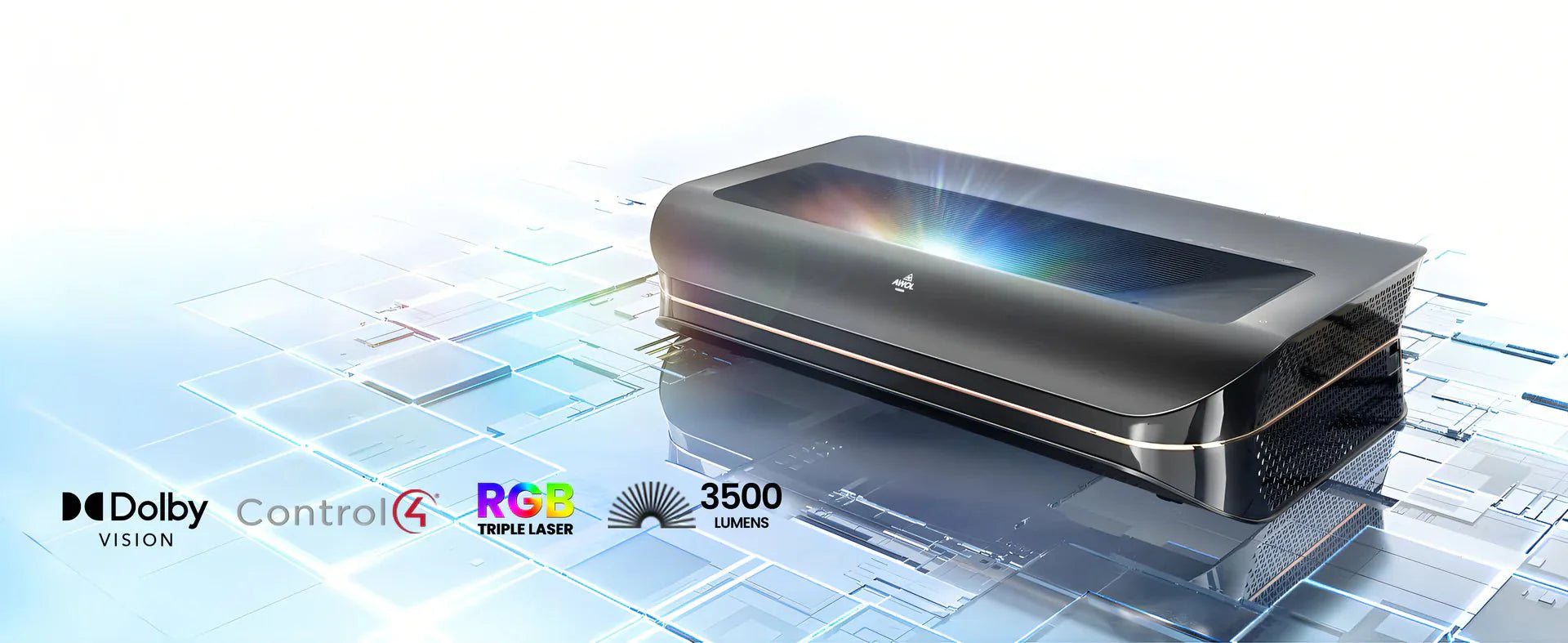 AWOL Vision LTV 3500 Pro 4K Ultra HD 3D Triple Laser Projector - Home Theater, Gaming & Outdoor Movie Nights