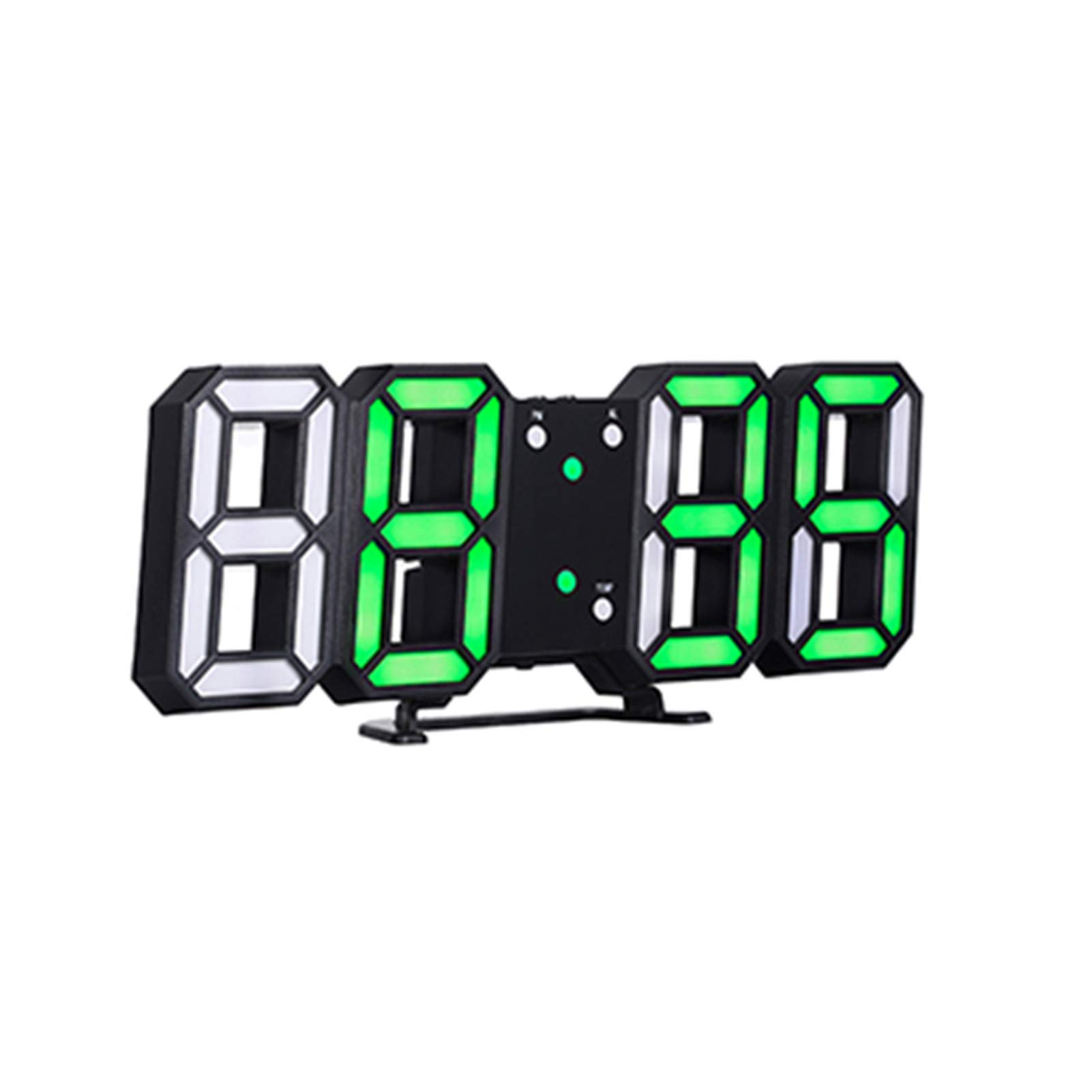 3D LED Digital Clock with Wireless Remote - RGB Color Changing Alarm Clock, Wall Mount or Tabletop Display (White Shell, Blue Display) - Perfect for Bedroom, Office, and Home Decor