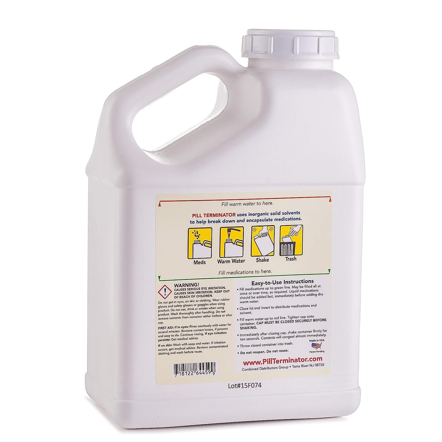 Best Safe Rx Pharmaceutical Medication Destroyer & Disposal Container - Dispose Old Prescription Drugs, Pills & Liquid Medicine (1 Gallon Pack) | Secure Home & Travel Medication Disposal Solution