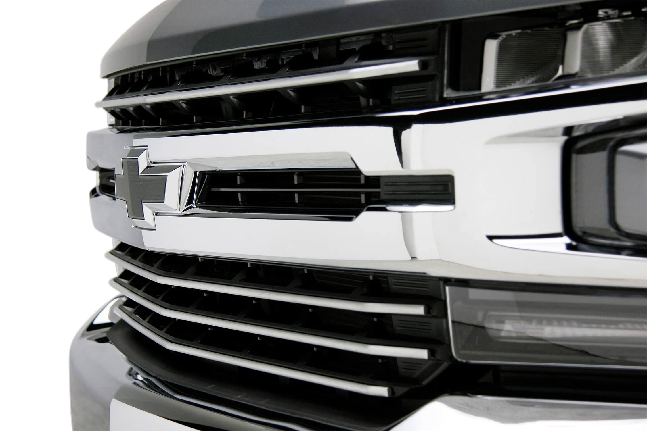 2019-2022 Chevy Silverado 1500 Trail Boss RST LT Billet Grille - Brushed Horizontal Round 4-Piece Overlay (PN#6211233) | Fits Non-Camera Models | Upgrade Your Truck's Front End Style