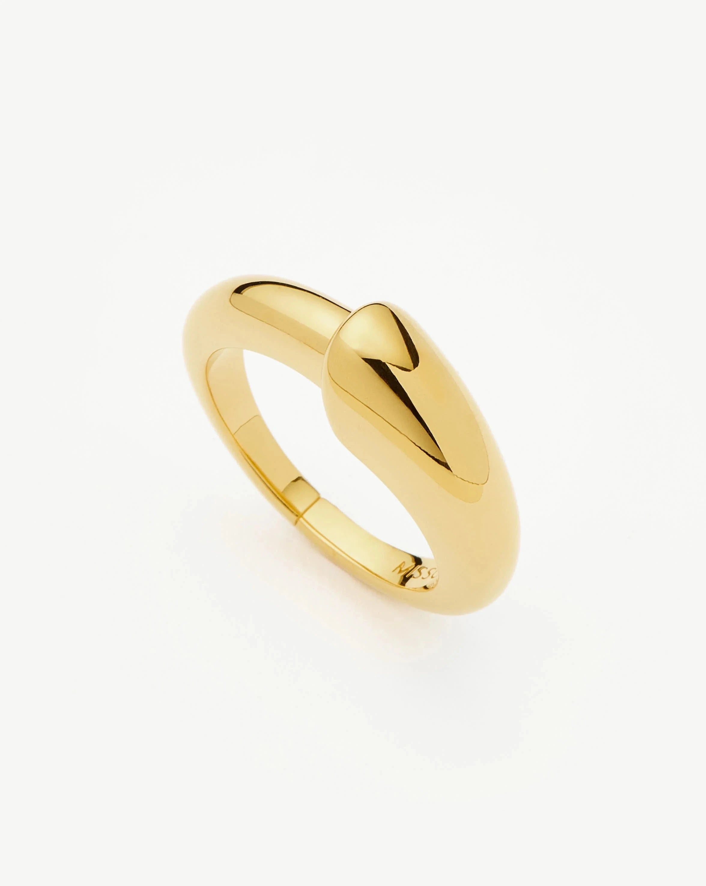 18K Gold Vermeil Sculptural Ridge Stacking Ring - Elegant Layered Jewelry for Everyday Wear & Special Occasions