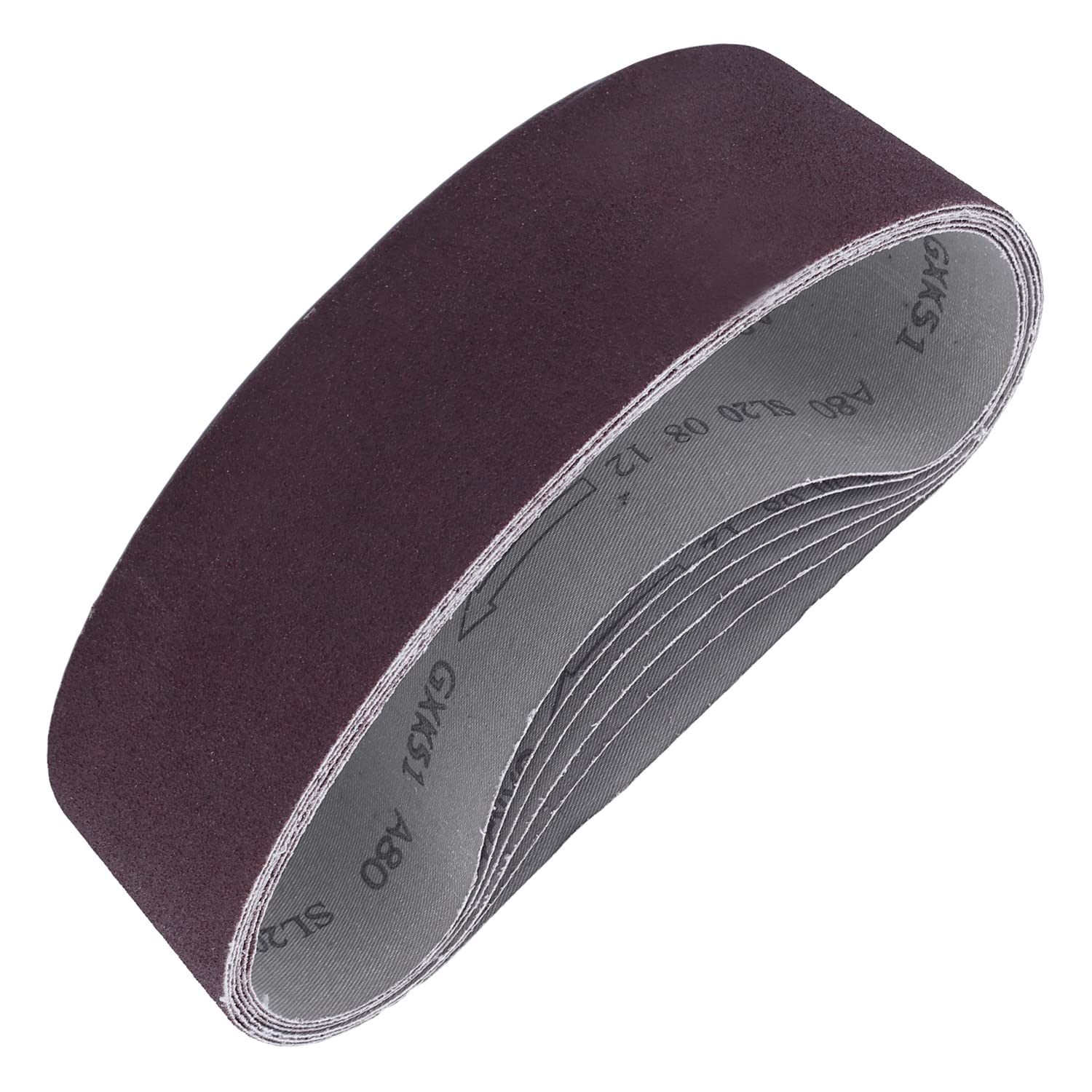 3.9x24 Inch 80 Grit Aluminum Oxide Sanding Belt - 6 Pack for Wood Finishing, Metal Polishing & Drywall Sanding | Compatible with Portable Belt Sanders | Durable Abrasive Paper for DIY & Professional Use
