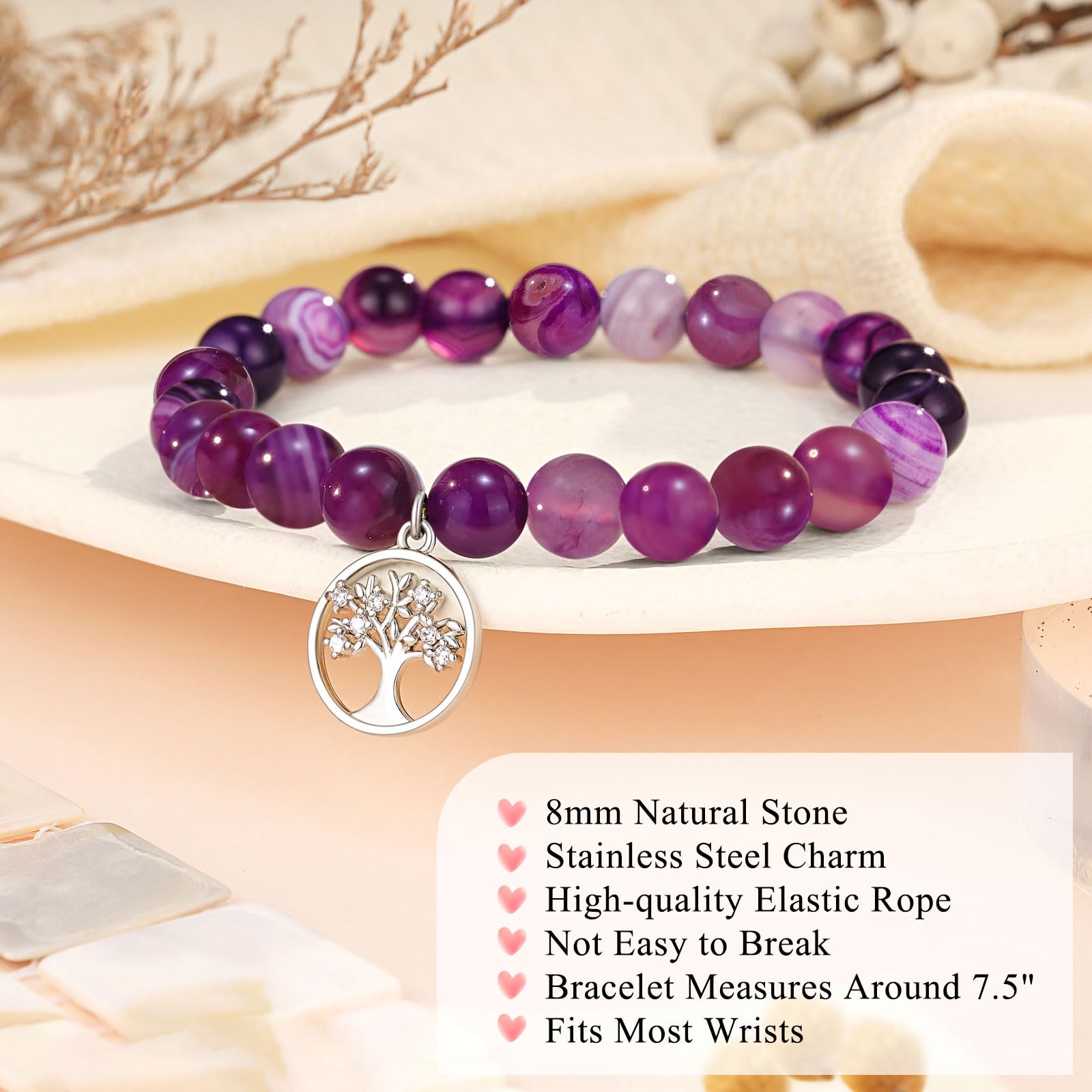 Tree of Life Bracelet for Women - Elegant Adjustable Bangle Gift for Grandma, Mom, Aunt, Sister & Teacher | Perfect Birthday, Christmas, Wedding & Mother's Day Present | Boho Jewelry for Everyday Wear & Special Occasions