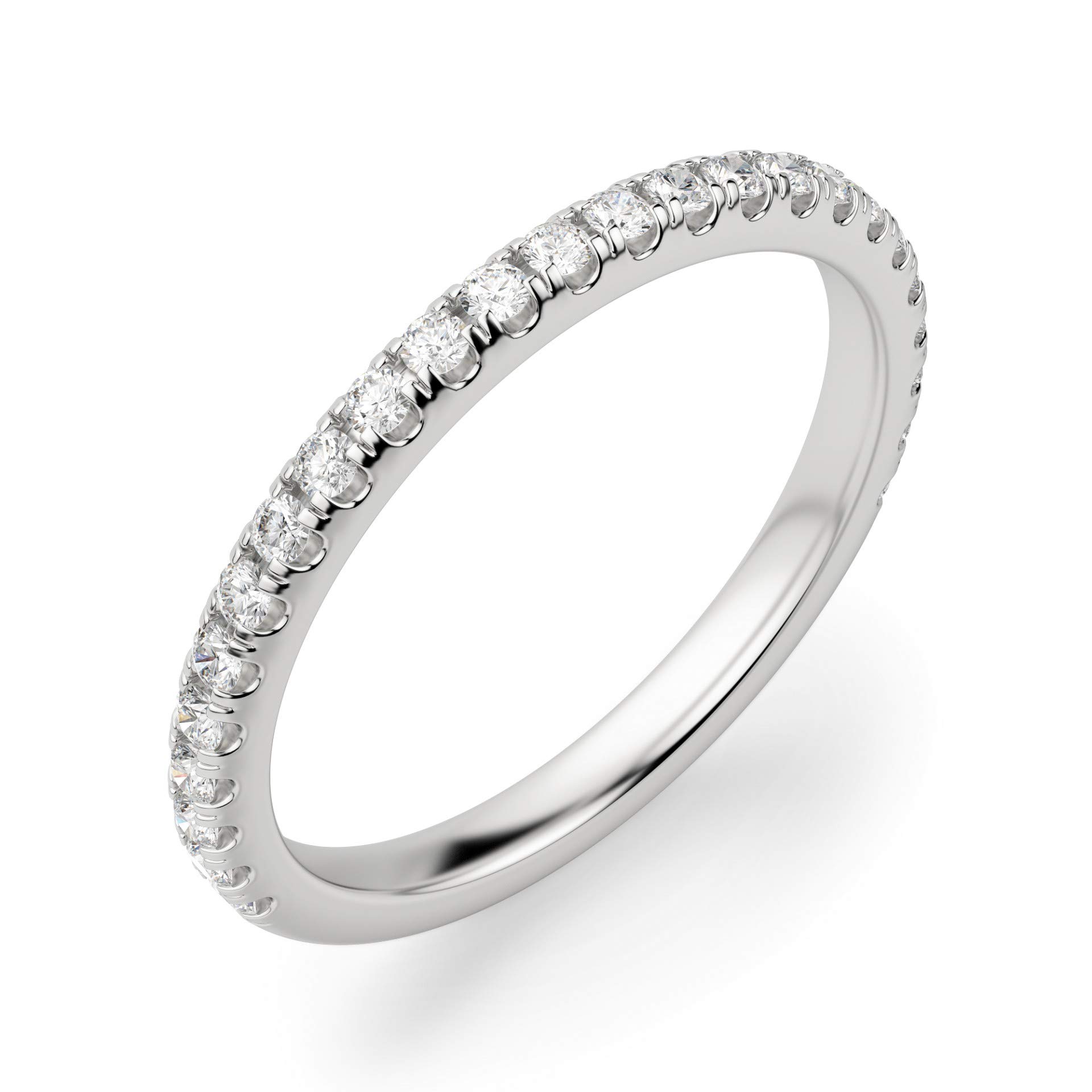 0.50CT Round Cut Moissanite Wedding Band - VVS1 Clarity, Colorless, 925 Sterling Silver - Perfect Engagement Ring & Wedding Gift for Her | Ideal for Proposals, Anniversaries & Special Occasions