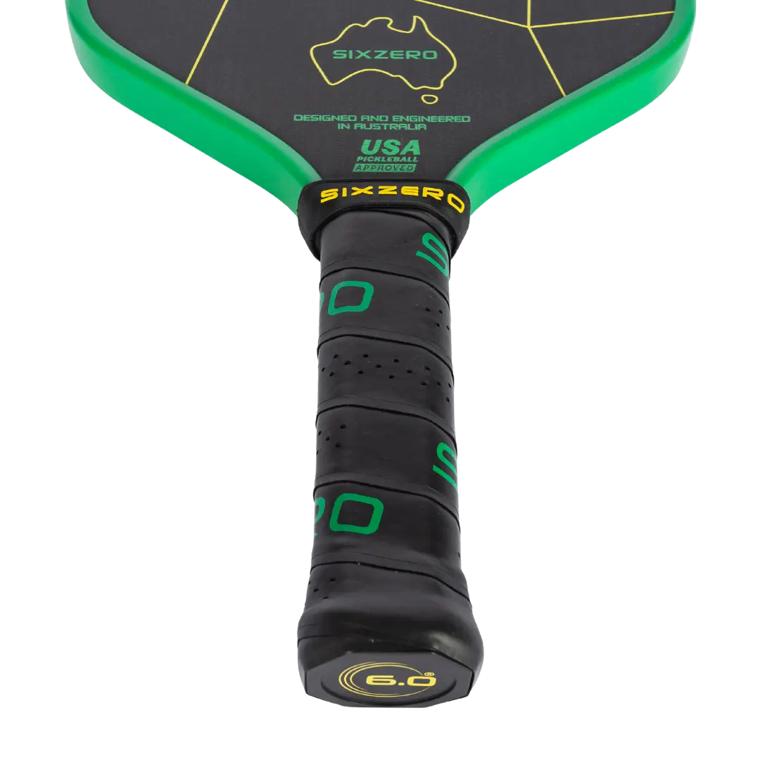 Six Zero Double Black Diamond Control 16mm Pickleball Paddle - Green/Gold | Premium Performance Pickleball Racket for Competitive Play & Tournament Use