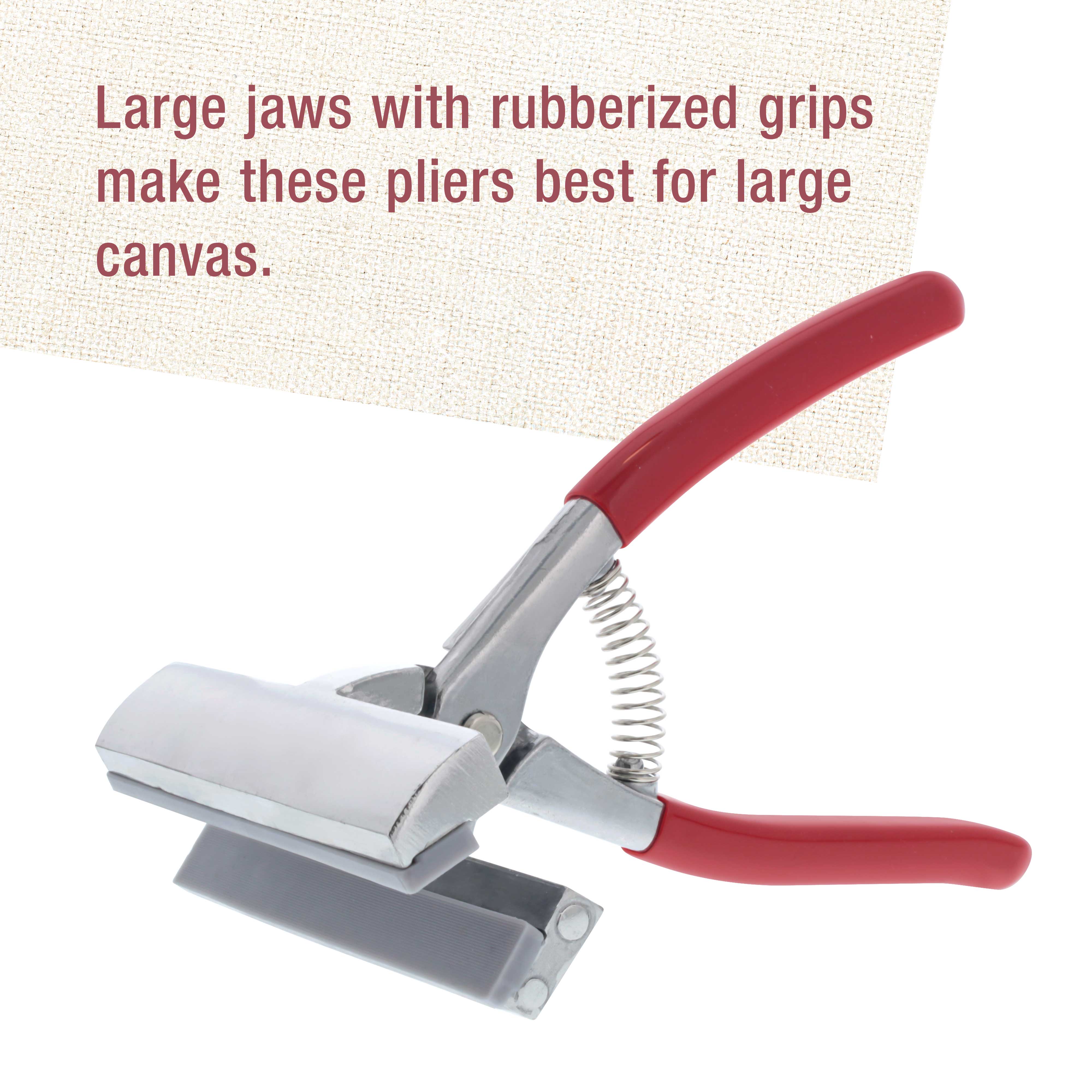 Professional Extra Wide Canvas Pliers 4 3/4 Inch - Heavy Duty Spring Return Handle with Comfort Grip - Perfect for Upholstery, Leatherworking & DIY Crafts