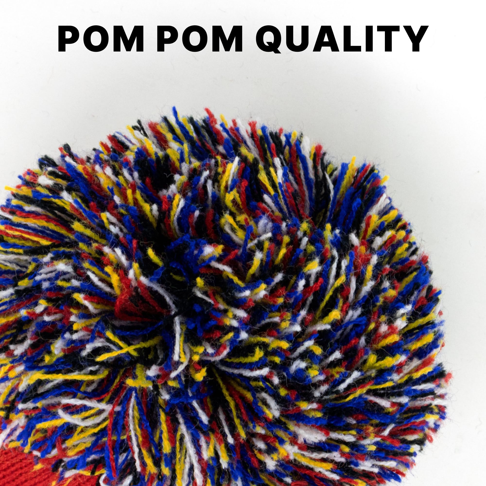Skully Pom Pom Knit Beanie - Warm Winter Hat for Men & Women | Colorful Outdoor Beanie with Fun Design | Perfect for Skiing, Snowboarding & Cold Weather Activities