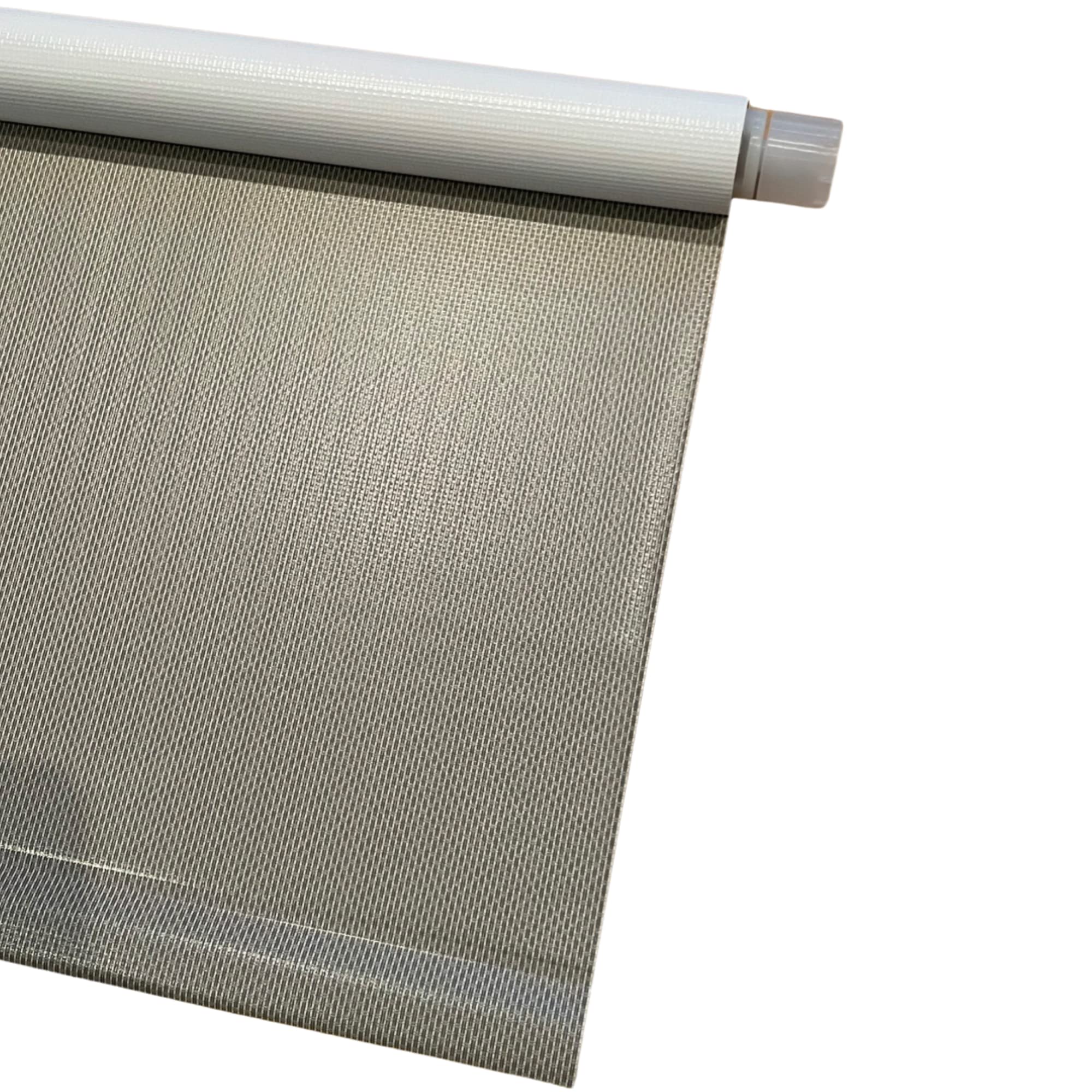 Vinyl Roller Window Blinds - Cordless Room Darkening Shades for Indoor Windows | Light Blocking, UV & Thermal Protection | Easy Pull Down/Up Installation (Woven Taupe, 55.25
