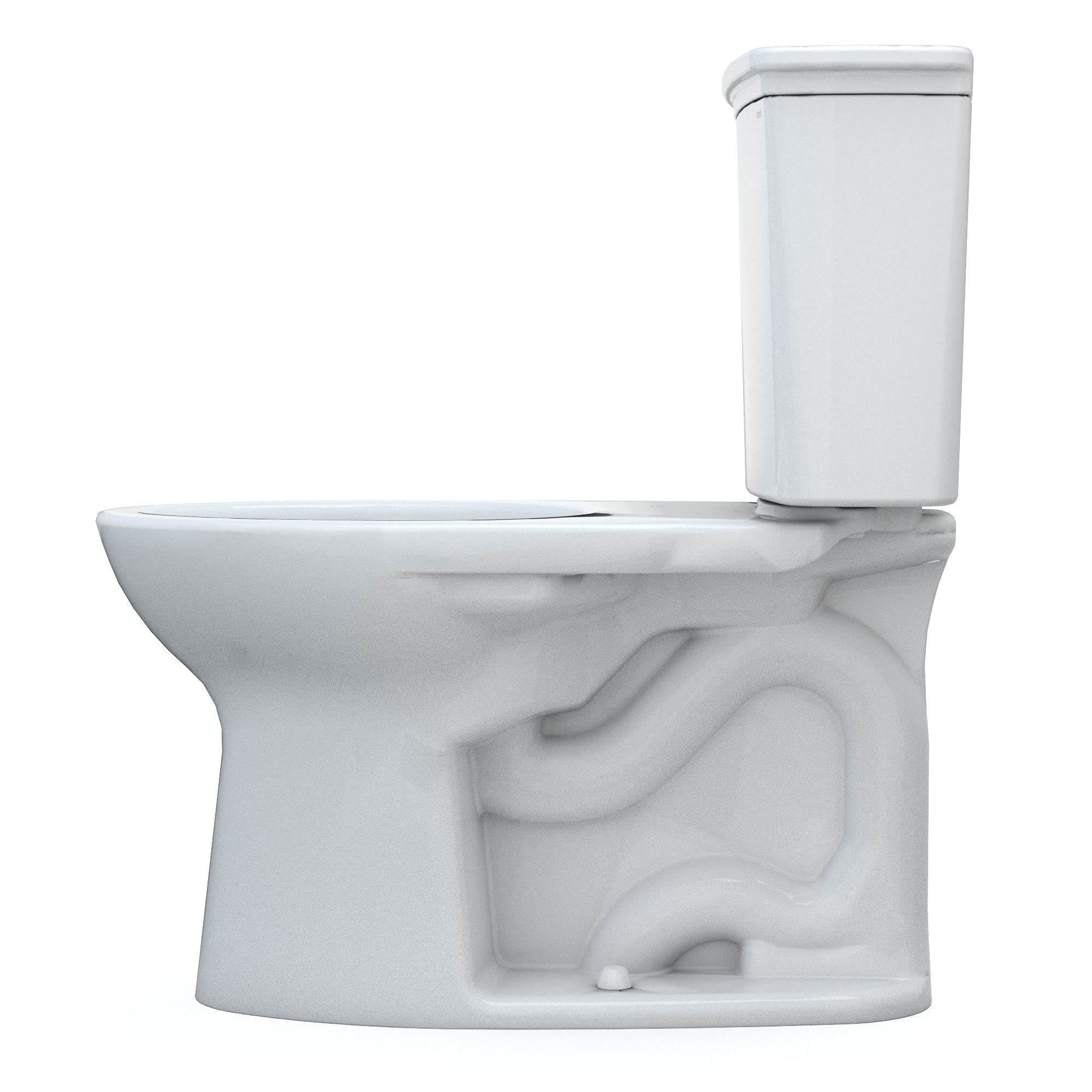 TOTO Drake Transitional Two-Piece Elongated Toilet 1.28 GPF Universal Height with TORNADO FLUSH Technology, 10-Inch Rough-In and CEFIONTECT Coating - Cotton White (CST786CEFG.10#01) - Perfect for Modern Bathrooms, Water-Efficient Homes & ADA-Compliant Spaces