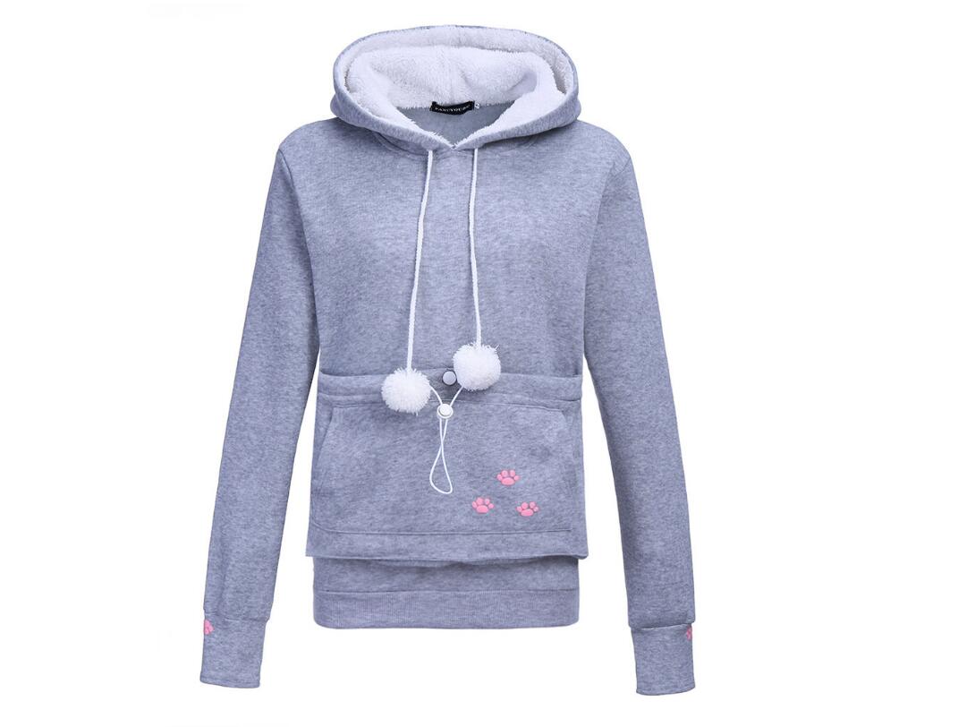 Stylish Cat Print Women's Hoodies - Cozy Pullover Sweatshirt for Casual Wear & Lounge Outfits