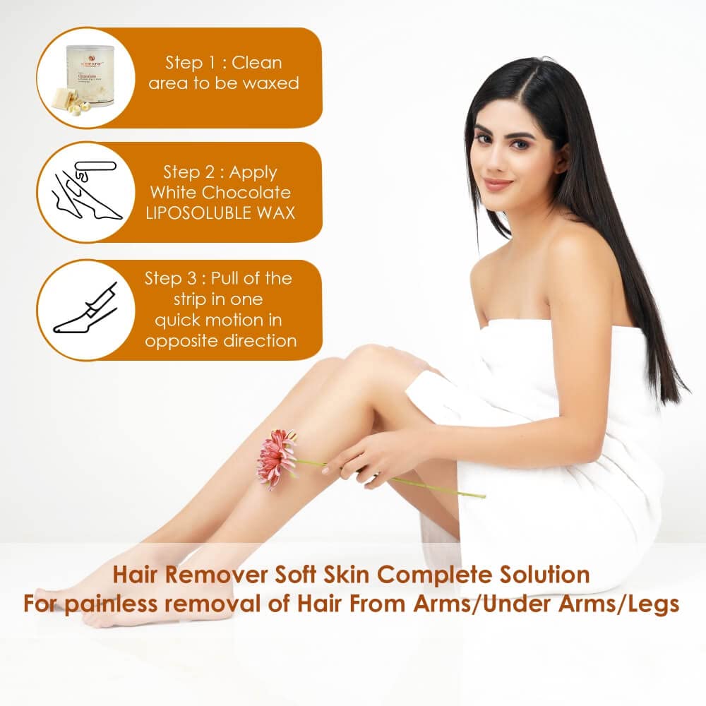 KERATOPLUS PROFESSIONAL White Chocolate Liposoluble Wax for Hair Removal - Gentle, Smooth & Nourishing Wax for Silky Skin | At-Home & Salon Use, Legs, Bikini & Facial Hair Removal