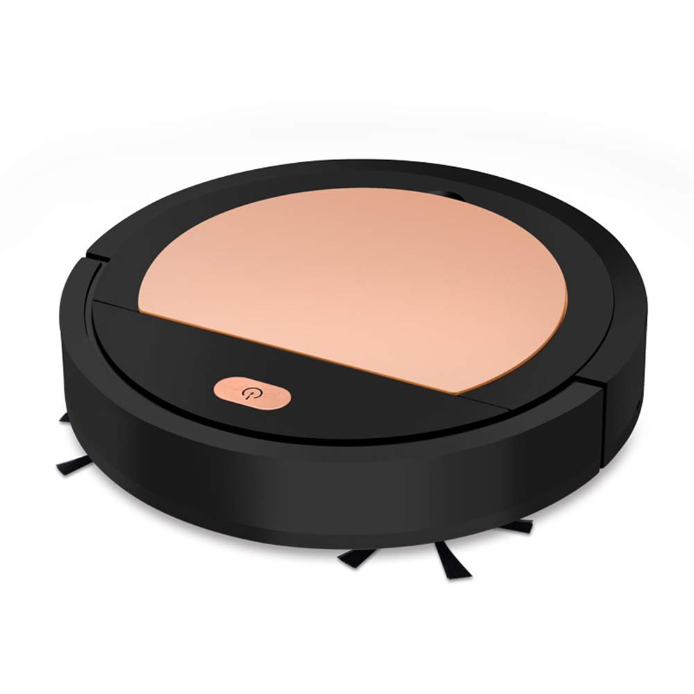 YOZUMD Robot Vacuum Cleaner with Super Strong Suction - USB Rechargeable, Multifunctional Smart Sweeping Machine in Black/Gold | Perfect for Hardwood Floors, Carpets & Pet Hair Removal